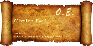 Olbrich Emil névjegykártya